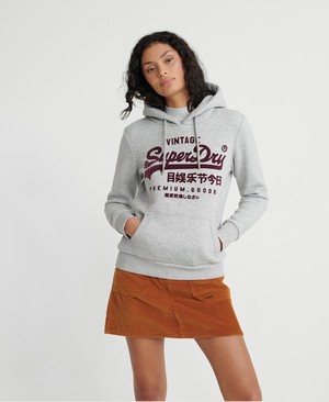 Superdry Premium Goods Herringbone Női Kapucnis Pulóver Rózsaszín | UPDQG1635